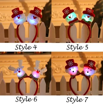Decor de crăciun Hairband Craciun cu LED-uri de Lumină Banda Luminoasa Ren de Craciun Capul HoopLuminous Incuietoare de Păr Accesorii de Par 5