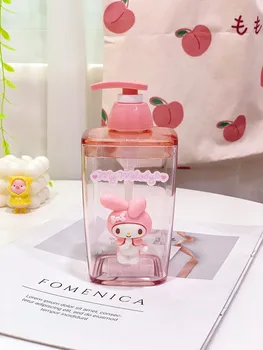 Desene Animate Drăguț Mymelody Kitty Kuromi Dezinfectant Sticla De Presă Plină De Sticla De Sampon Gel De Duș Transparentă Sticla Cosmetice