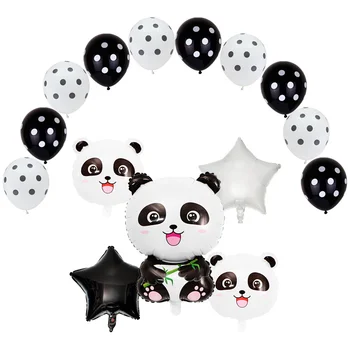 Desene Animate Panda Ziua Animal Baloane Folie Dot Balon Latex Copil De Dus Pentru Copii Copii De Ziua Consumabile Decor Petrecere 1