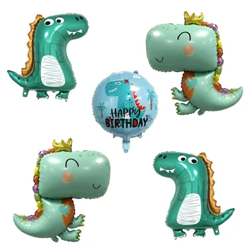 Desene animate dinosaur balon de dinozaur drăguț coroana dinozaur baloane folie petrecere de aniversare pentru copii decor baloane Duș Jucărie pentru Copii