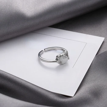 Design Simplu Argint Drăguț Pisică Ring Bijuterii Delicate Opalul De Deschidere Inel Dulce Coreea Temperament Bijuterii Moderne Pentru Doamna Cadouri