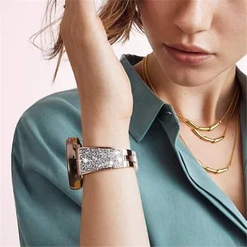 Diamant din Oțel Inoxidabil Curea pentru Samsung Galaxy Watch 4 Classic 46mm 42mm/Watch4 44mm 40mm Trupa de Înlocuire Brățări Brățară