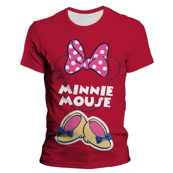 Disney 3D Femei de moda de Desene animate Mickey Minnie Epocă Vara kawaii top de sex feminin Copii supradimensionate T-shirt, cu mâneci scurte y2k