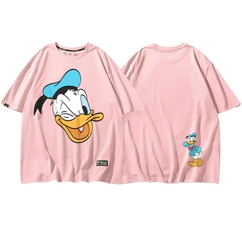 Disney Moda T-Shirt Fata Spate Donald Duck, Daisy Duck Desene Animate De Imprimare Drăguț Unisex Cupluri Femei Maneci Scurte Tee Maxim 8 Culori