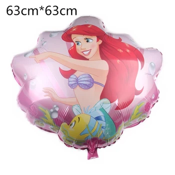 Disney Princess Mermaid Cenusareasa Tematice, Baloane Folie 32 inch Curcubeu Numărul Heliu Bile 1 set Petrecere Decoratiuni 0~9