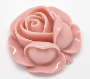 DoreenBeads 20 de Rasina Roz Floare Trandafir Ornamente Bijuterii a Face Constatări 27x27mm (B15637), yiwu