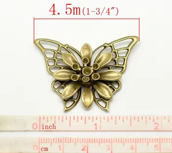 DoreenBeads Bronz Antic Butterfly Înfrumusețarea Concluzii 4.5x3.5cm(1-3/4