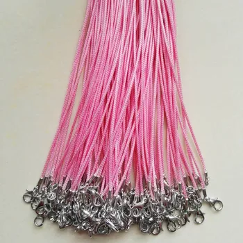 En-gros de 1,5 mm de culoare roz Ceara Cablul de Piele Colier Frânghie 45cm Incuietoare Homar Lanț de Bijuterii DIY Accesorii 100buc/lot Navă Rapidă