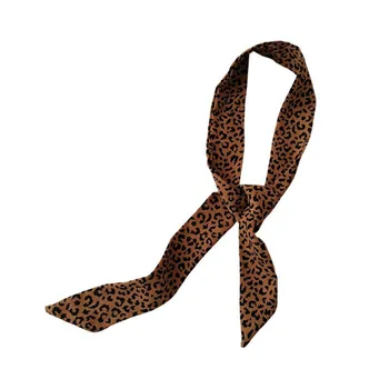 Femei Leopard Eșarfă Caciulita Simplu Temperament Versatil Toamna Anului 2021 Nou Basma Fâșie Îngustă Bandă De Păr Cravată 3