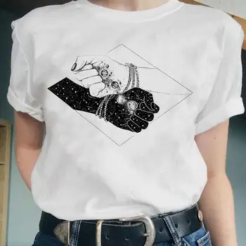 Femeile Iubesc Spațiu Nou Stil Drăguț 90 Maneci Scurte Moda Grafice de sex Feminin Topuri Desene animate Doamna Haine Tricouri Tricou de Imprimare T-Shirt