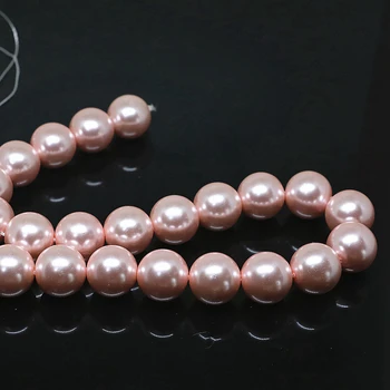 Fermecător en-gros rotund roz imitație perla coajă margele vrac 4-14mm grad ridicat de femei hot vânzarea de bijuterii de luare de 15inch B1613