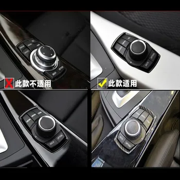 Fibra de Carbon Stil Multimedia Buton Butoane Decor Capac Ornamental Pentru BMW 1 2 3 4 Seria 3GT F20 F30 ABS Interioare Auto Accesorii