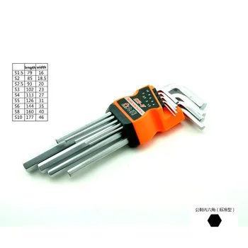 Fierbinte 9Pcs Dublu Setul s-a Încheiat Hex Socket Wrench Cheie de Cuplu Bionic Cheie Hexagonală Imbus tip L, Instrument de Reparații de Cheie Set