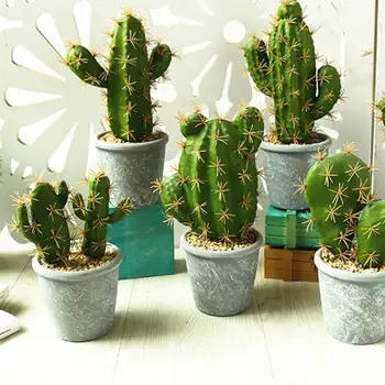 Fierbinte De Vânzare!! Fals Plante Decorative Frumoase Realiste Ghivece cu Plante Fals Desktop Cactus Peisaj Decor pentru Casa 0