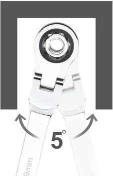 Flex-Cap Dublu Cutie End Clichet Chei Oțel Crom Vanadiu Extra Lungi Design de Metric 8 - 19mm