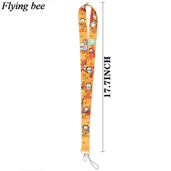 Flyingbee Noua Moda Cat Imprimate Curea Cheie Curea Pentru Telefonul Cheile de Desene animate Lanyard ID Insigna Cu Cheie Inel Titular X0534 1
