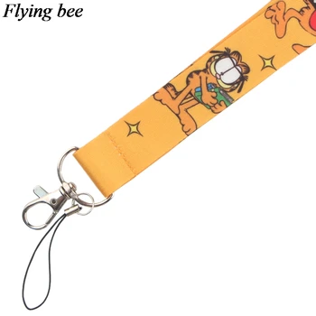 Flyingbee Noua Moda Cat Imprimate Curea Cheie Curea Pentru Telefonul Cheile de Desene animate Lanyard ID Insigna Cu Cheie Inel Titular X0534 3