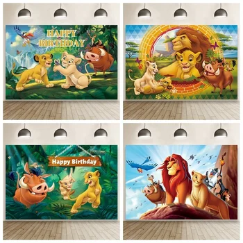 Fundal personalizat Disney Regele Leu Simba Petrecere Decoratiuni Fundaluri pentru Copii de Nunta de Decorare Photozone Perete