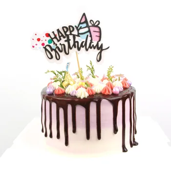 Happy Birthday Cake Topper Steaguri, Baloane Gillter Toppers Tort Inima Copii Cadou de Nunta Petrecere Copil de Dus de Copt DIY Decor de Crăciun 5