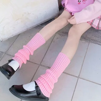 Harajuku Picior Cald Șosete Pentru Femei De Iarnă Tricot Încălzit De Picior Punk Kawaii Alb Negru Ciorap