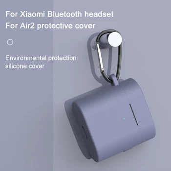 Husa silicon Pentru Xiaomi Airdots air 2 set cu Cască Bluetooth Wireless Caz de Protecție pentru Mi Air 2 Sac de Încărcare rotecția Cu Cârlige 4