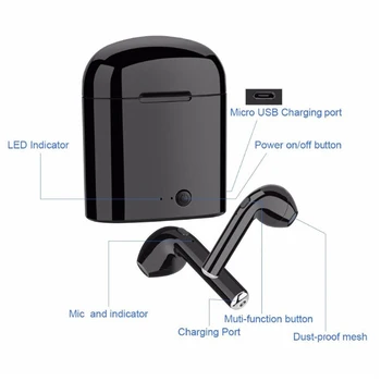 I7s TWS Căști fără Fir Bluetooth 5.0 Căști Stereo In-Ear Sport Handsfree Căști Cu Microfon de Încărcare Cutie Pentru Telefoane Inteligente 4