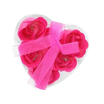 Inima în formă de O Cutie de Săpun de Baie Flori de Trandafir Cutie de Cadou de Valentine Romantic Petrecere de Nunta de Flori Pentru Iubita Soție Cadouri Romantice 0