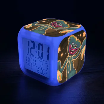 Jocul Poppy Redare Huggy Wuggy Ceasuri de Alarmă Copii Studenți LED-uri Colorate Digital de Birou Ceasuri cu Data de Băieți Fete Copii Cadouri 2