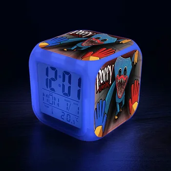 Jocul Poppy Redare Huggy Wuggy Ceasuri de Alarmă Copii Studenți LED-uri Colorate Digital de Birou Ceasuri cu Data de Băieți Fete Copii Cadouri 4