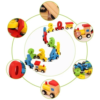 Jucarii Pentru Copii Din Lemn De Educație Montessori Trenul Alfabet Set De Blocuri De Construcție De Învățare Scrisoare Număr De Culori Joc De Model De Tren Cadouri