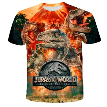 Jurassic Park Tricou Copil Dinozaur Imprimate 3D de Imprimare T-Shirt Casual Minunat Topuri Lumea Jurassic Tricouri Copii Băiat Haine de Fata 0
