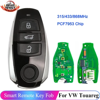 KEYECU Pentru VW Volkswagen Touareg 2011 2012 2013 PCF7953 Chip 315MHz 433MHz 868MHz la Distanță Smart Key Fob 3 Buton