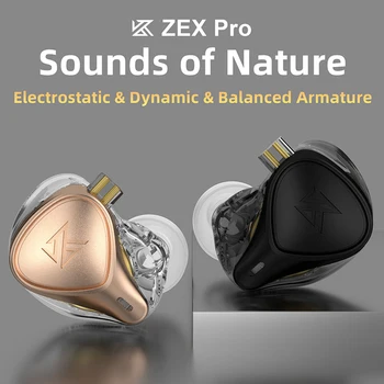 KZ-ZEX PRO cu Fir Electrostatic+Dinamic+Echilibrat Căști in-Ear Sport Căști de Gaming Muzica Hibrid Căști Auriculare