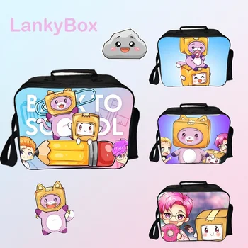 Lankybox Sac De Masa De Prânz Personaj Anime Cutie Foxy Rocky Cooler Box Insualted Alimentare Container De Depozitare Picnic Călătorie Copii De Școală Termică 3