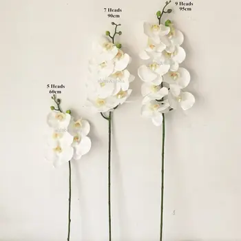 Latex de 9 Capete Artificiale Fluture Orhidee 25 Culori Dimensiune Mare Fals Phalaenopsis Silicon PU Atingere Reală Nunta Decor Acasă 0