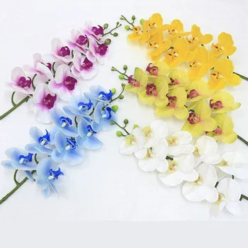 Latex de 9 Capete Artificiale Fluture Orhidee 25 Culori Dimensiune Mare Fals Phalaenopsis Silicon PU Atingere Reală Nunta Decor Acasă 1