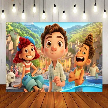 Luca Disney Pixar Copil De Dus Fotografie Fundal De Aniversare Pentru Copii Fotografie De Fundal Pentru Decor Petrecere Luca Monstru Marin Fundal