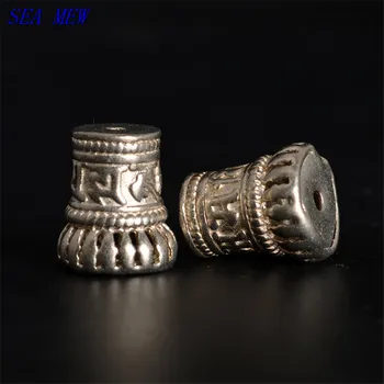 MARE MEW 2 BUC Cilindrice Metalice Argint Tibetan de culoare Margele Spacer Margele Gaura Pentru a Face Bijuterii 2