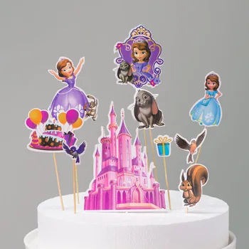 Mai multe stiluri de Desene animate Figura Tort pavilion Disney Frozen Prinți Tema Cupcake Ponturi Animale Prăjituri Toppers Petrecerea de Ziua Suppies