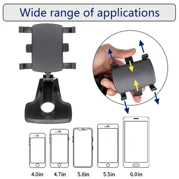 Masina Telefon Mobil Titularul de Bord Parasolar Clip Suportului Soclului 360 Suport Rotativ Pentru cele Mai 4-6 Inci Samsung iPhone GPS 0