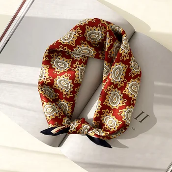 Matase Naturala Pătrat Eșarfă Pentru Femei Floare De Imprimare Mici Bandană Păr De Vară Doamnelor Neckscarf Pur Eșarfe De Mătase Real Șaluri Împachetări