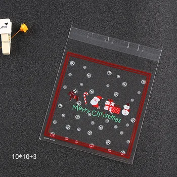 Mic om de Zăpadă de Crăciun auto de etanșare biscuit ambalarea alimentelor pungă de plastic auto-adeziv de copt desert ambalaj bag10*10+3 cm