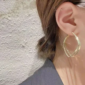 Moda cercei geometrice gol doamnelor geometrice de aur pătrat de metal cercei серьга 2021 moda bijuterii cadouri 0
