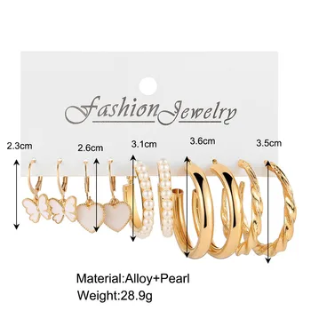 Modă De Aur Cercei Stud Pentru Femei Boemia De Moda Geometrice Rotunde Fluture Stud Cercei Bijuterii