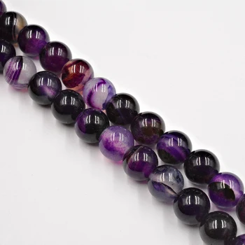 Naturale Violet Banded Dungă de Onix, Agate Margele Piatra 4-12mm Liber Șirag de mărgele pentru a Face Bijuterii Brățară DIY Transport Gratuit Strand 15