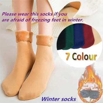 New Classic Pure Color Plus Catifea Zăpadă Șosete Simple Cald Cașmir Șosete Podea Iarna Gros și Confortabil Ciorapi