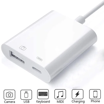 Noi 8pini Convertor Cablu OTG la USB 3 Camera Adaptor pentru USB Flash Drive U Disk, SD Card Reader Mouse Tastatura 0
