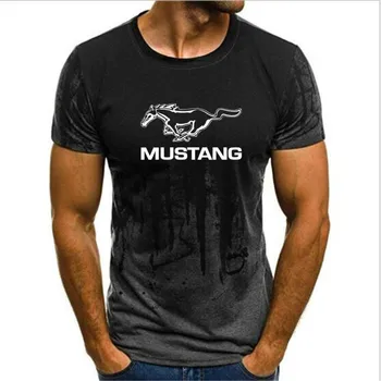 Noi Gradient Ford Mustang tricou Barbati New Gradient de Culoare Maneci Scurte Musculos Musculare de Bază Tricou Top tricou de Vara