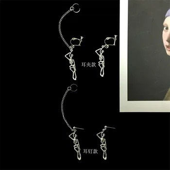 Noi Harajuku Misto Craniu Punk Pendant Picătură Legăna Cercei de Metal Creștin Vintage Lanț de Bijuterii pentru Femei Fată de Prietenie Cadouri