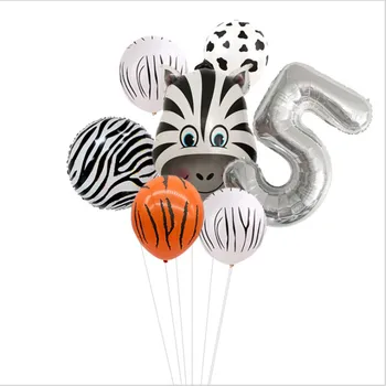Noi de Vânzare Fierbinte Petrecere de Animale Balon Latex Tigru Film de Aluminiu Digital Decor Balon Jucărie pentru Copii 0